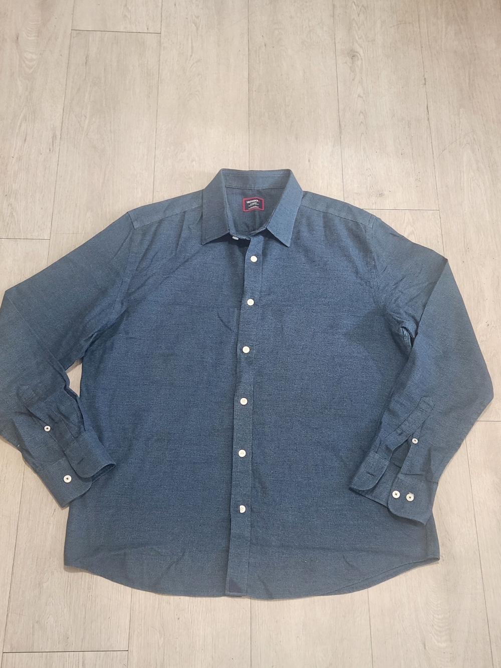 UNTUCKit Mens XL Slim Veneto WF Wrinkle Free Dark Blue Cotton Shirt